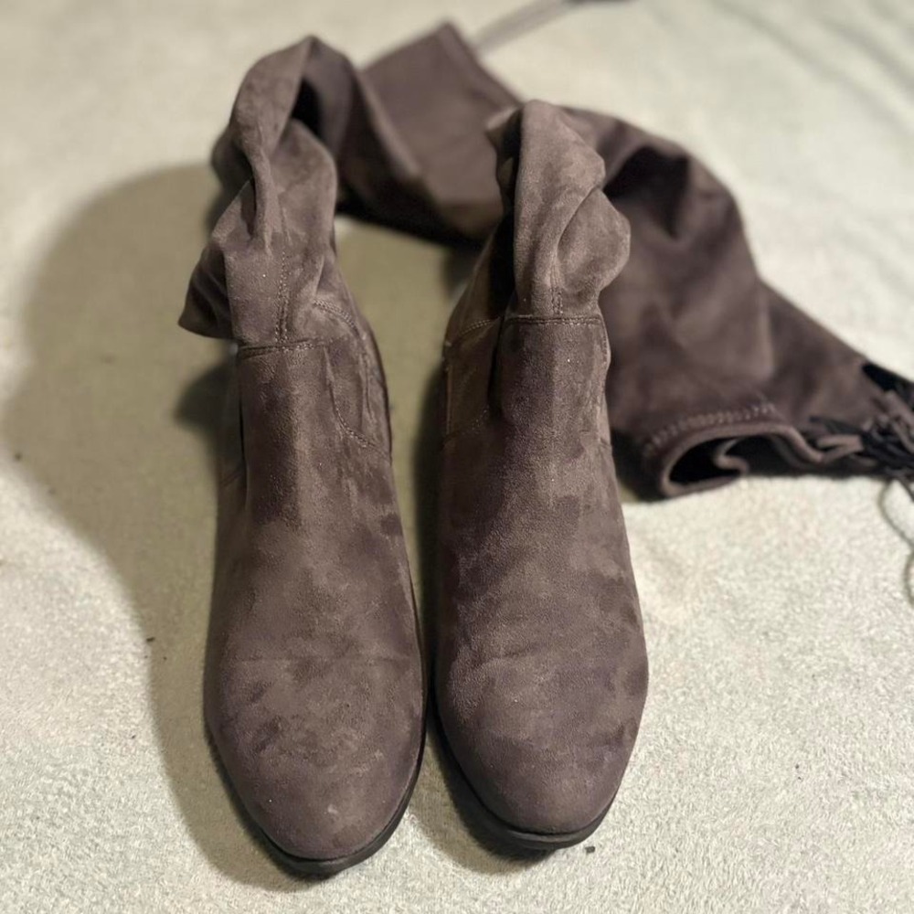 Cute Brown Suede Knee‎ High boots